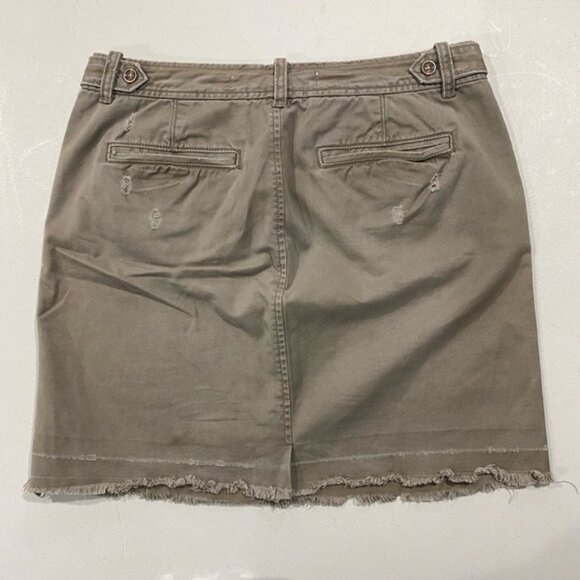 Old Navy Distressed Cotton Mini Skirt, Beige, Size 8 - Picture 2 of 12